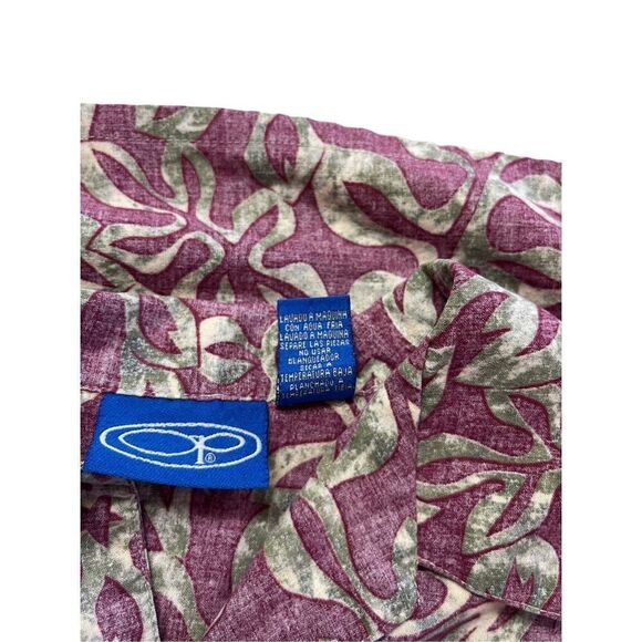 Ocean Pacific Men's Red & Gold Short-Sleeve Casual Button-Up Shirt Large - Picture 2 of 13